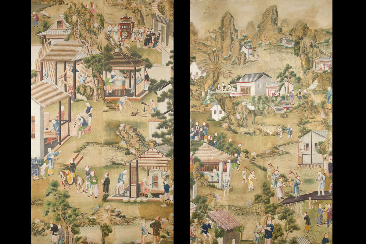 >Chinese taste 18th century panel paintings
