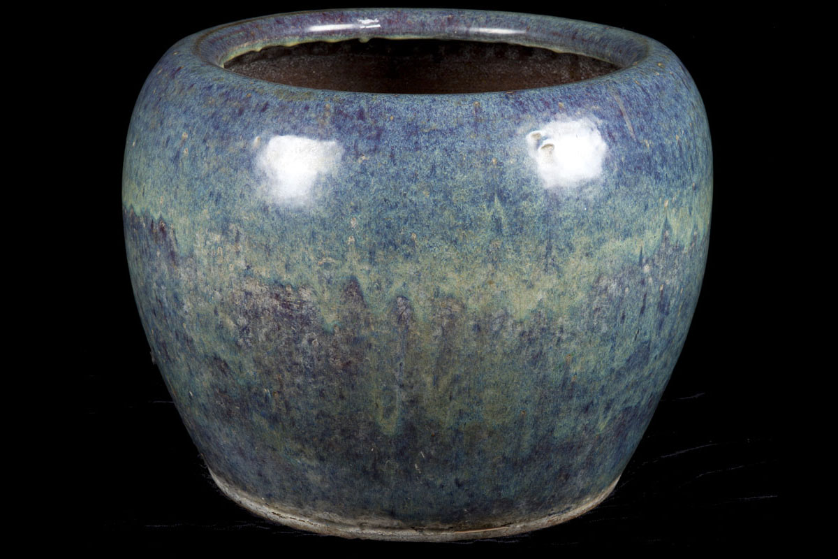 flamb&eacute; enameled Yixing fish-bowl