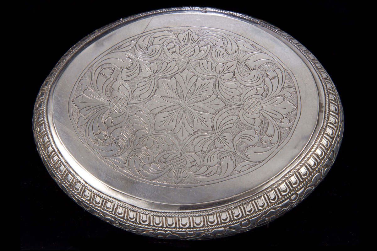 A silver Indonesian tobacco box, 19th century